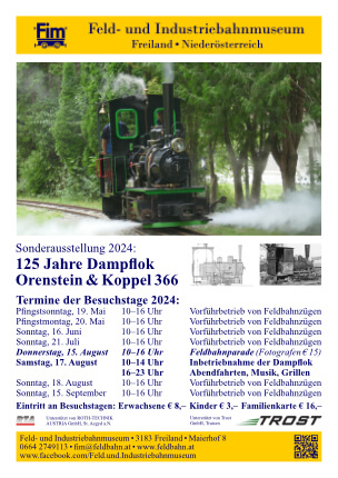 FIM Plakat 125 Jahre Dampflok Orenstein & Koppel 366